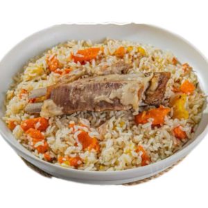 Hand-Grasped Rice with Lamb Chops