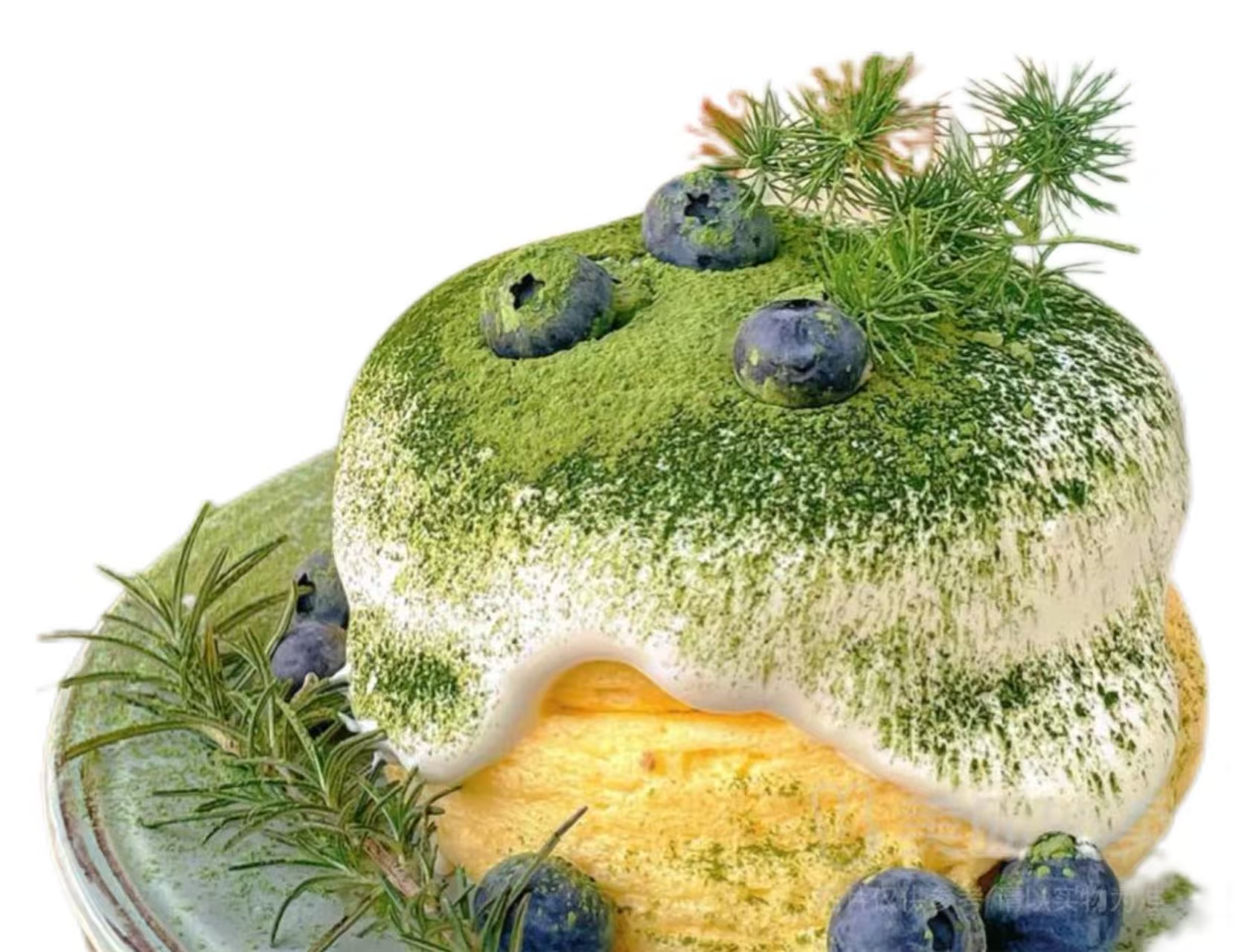 Blueberry Matcha Soufflé